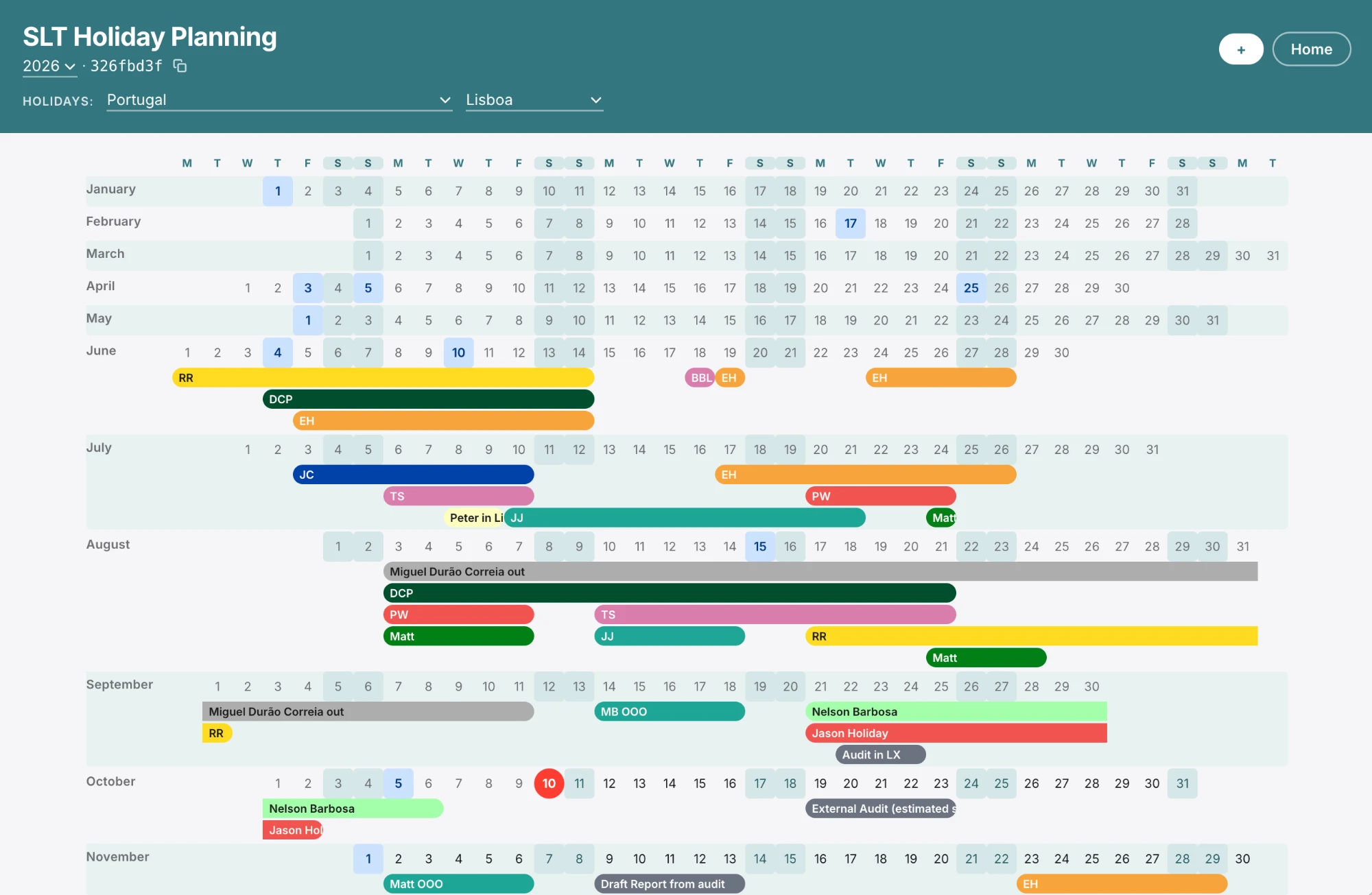 Calendário